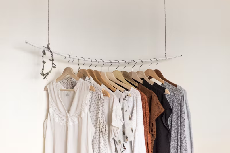 Clothes hanged inside