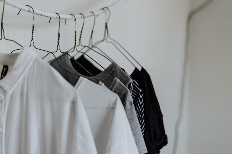 Clothes Hanged near a white wall