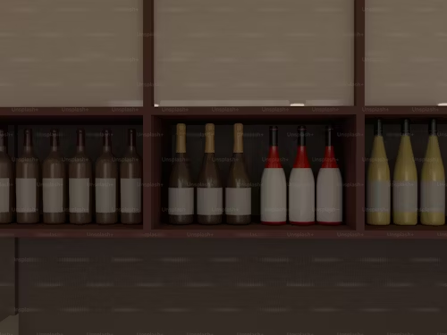 Bottles on a shelf