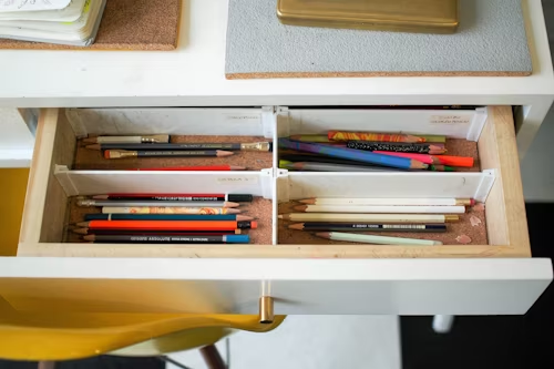 Drawer with pencils